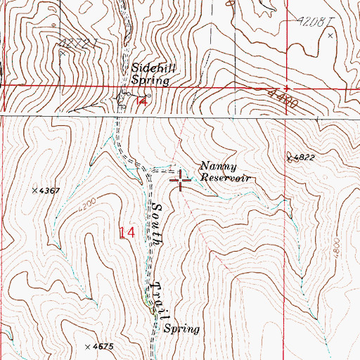 Topographic Map of Nanny Reservoir, OR