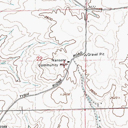 Topographic Map of Nansene Community Hall, OR