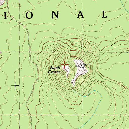 Topographic Map of Nash Crater, OR