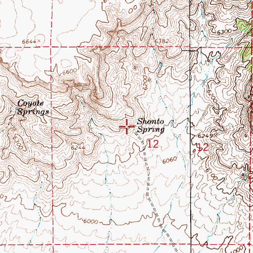 Topographic Map of Shonto Spring, AZ