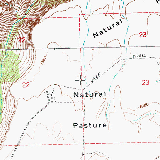 Topographic Map of Natural Pasture, OR