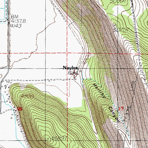 Topographic Map of Naylox (historical), OR