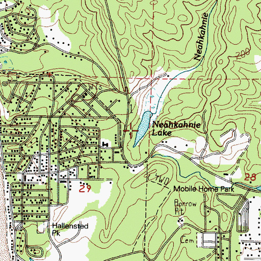 Topographic Map of Neahkahnie Lake, OR