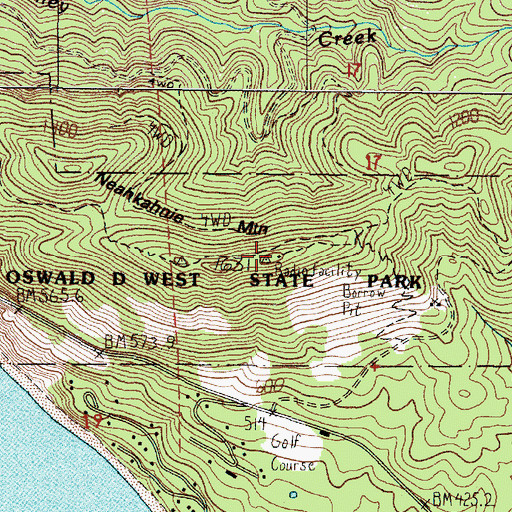 Topographic Map of Neahkahnie Mountain, OR