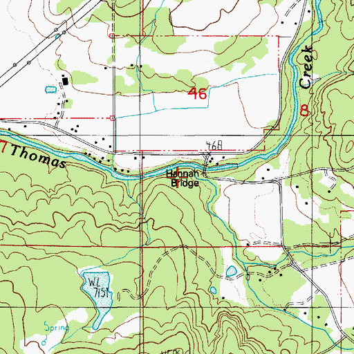 Topographic Map of Bilyeu Creek, OR
