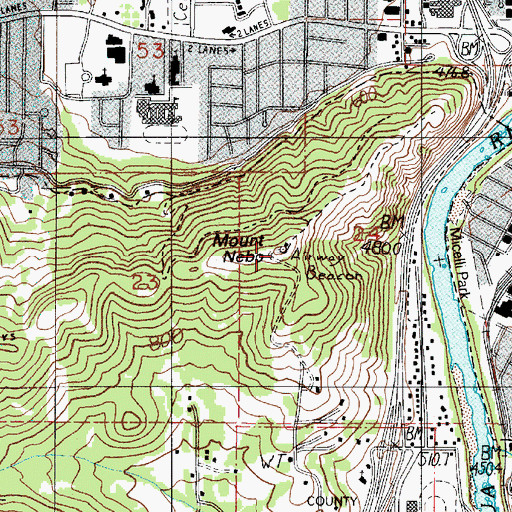 Topographic Map of Mount Nebo, OR
