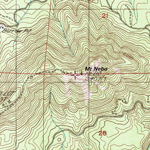 Topographic Map of Mount Nebo, OR
