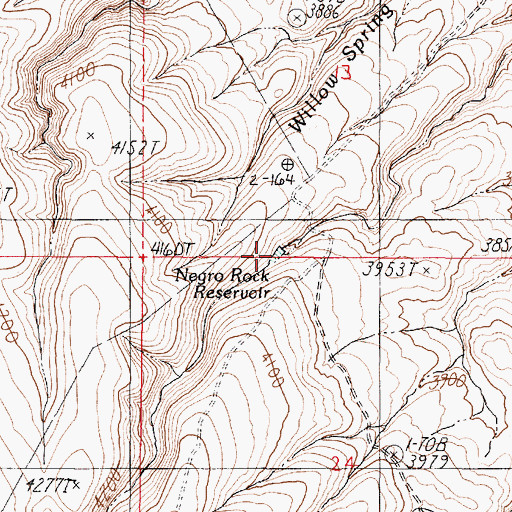 Topographic Map of Negro Rock Reservoir, OR