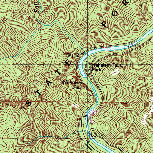 Topographic Map of Nehalem Falls, OR