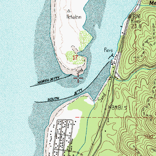 Topographic Map of Nehalem River, OR