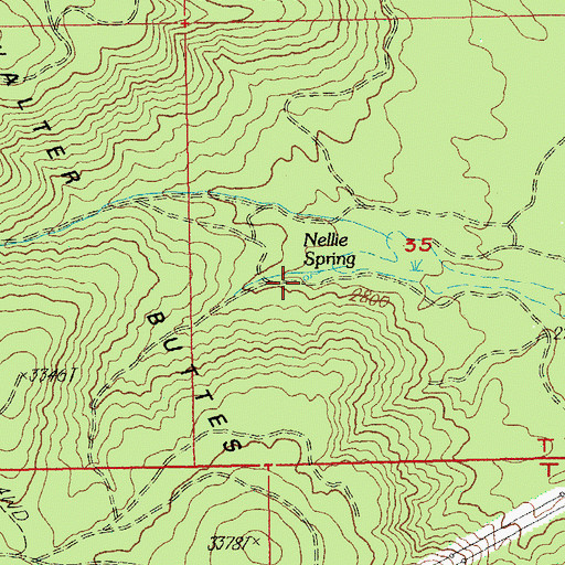 Topographic Map of Nellie Spring, OR