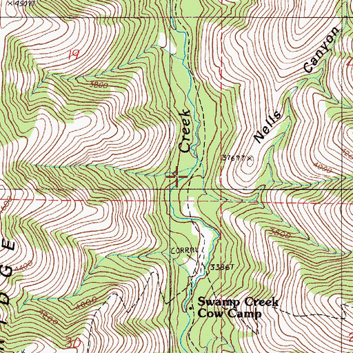 Topographic Map of Nells Canyon, OR