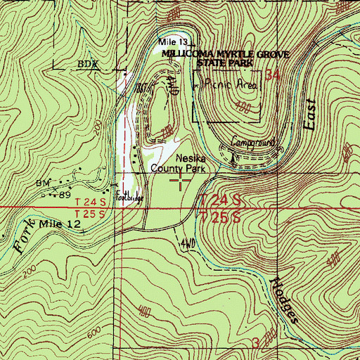 Topographic Map of Nesika County Park, OR