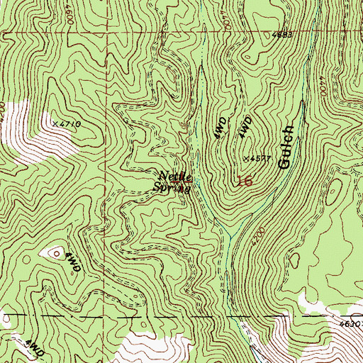 Topographic Map of Nettle Spring, OR