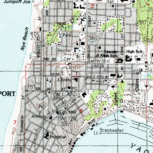 Topographic Map of Newport, OR