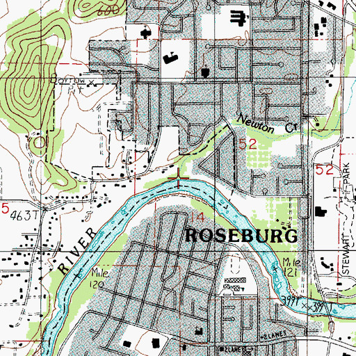 Topographic Map of Newton Creek, OR