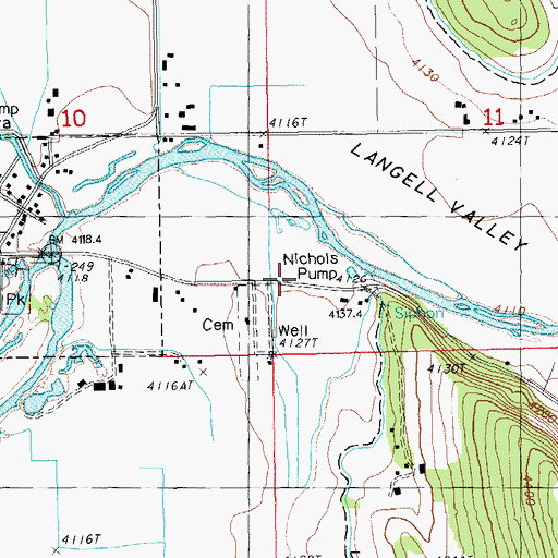 Topographic Map of Nichols Pump, OR