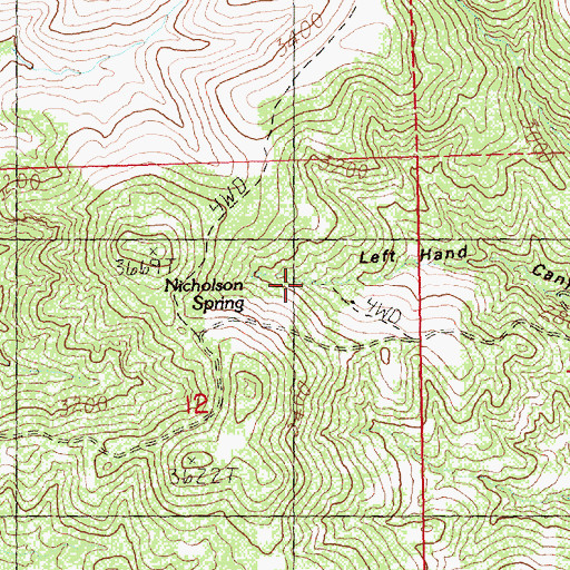 Topographic Map of Nicholson Spring, OR