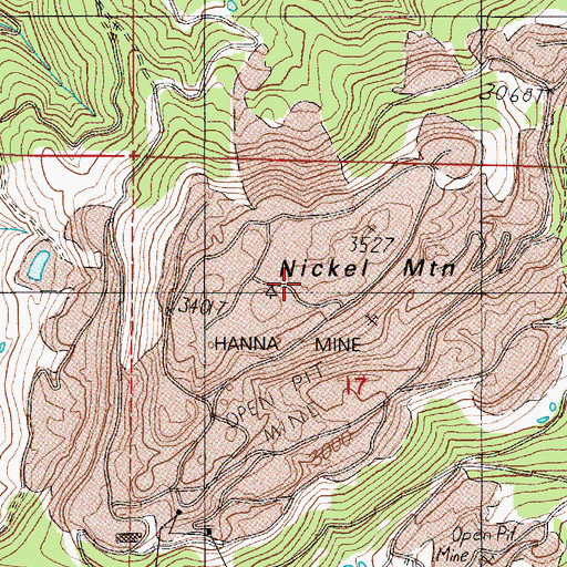 Topographic Map of Nickel Mountain (historical), OR