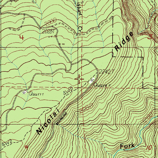 Topographic Map of Nicolai Ridge, OR