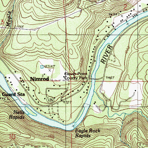Topographic Map of Nimrod, OR