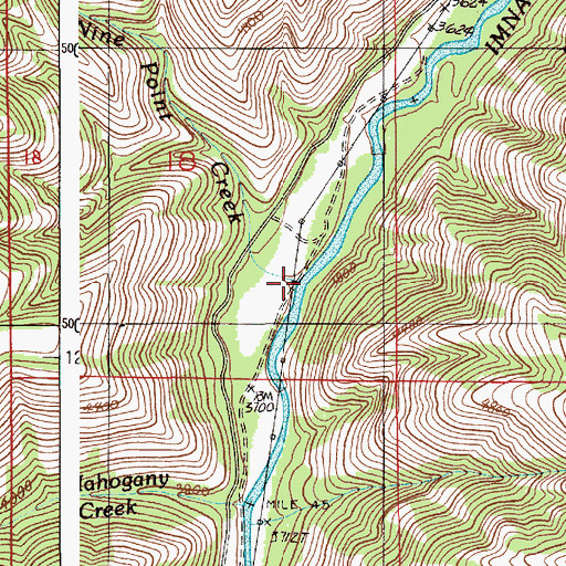 Topographic Map of Nine Point Creek, OR
