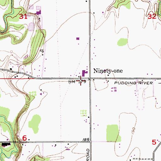 Topographic Map of Ninety-one, OR