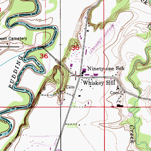 Topographic Map of Ninety - One School, OR