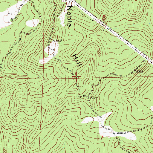 Topographic Map of Noble Hill, OR