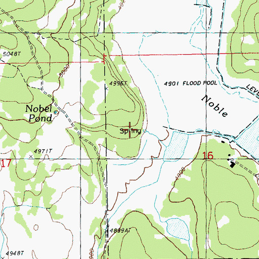 Topographic Map of Noble Ranch, OR