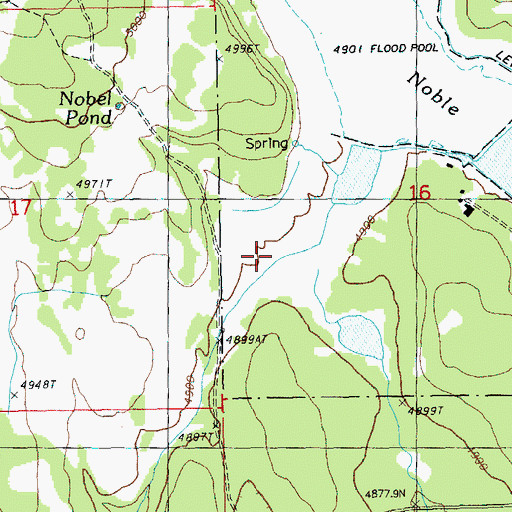 Topographic Map of Noble Reservoir, OR
