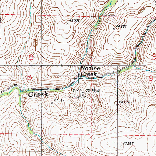 Topographic Map of Nodine Creek, OR