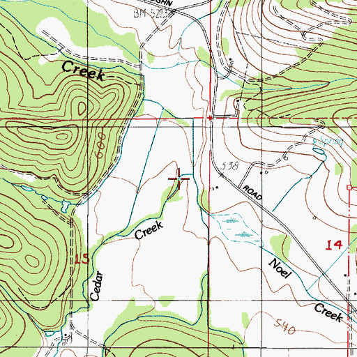 Topographic Map of Noel Creek, OR