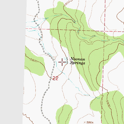 Topographic Map of Noonan Springs, OR