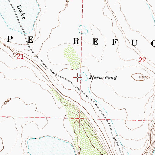 Topographic Map of Nora Pond, OR