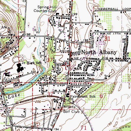 Topographic Map of North Albany, OR