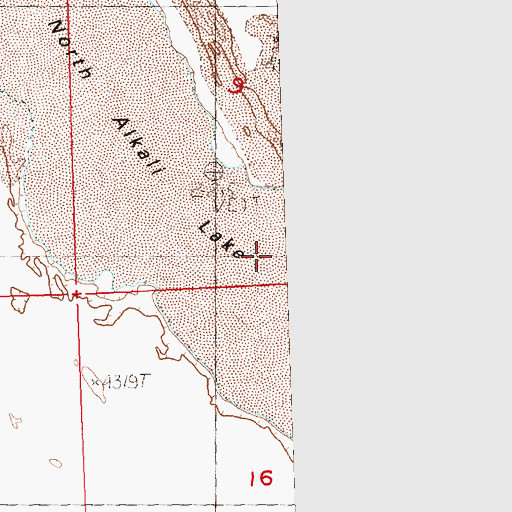 Topographic Map of North Alkali Lake, OR
