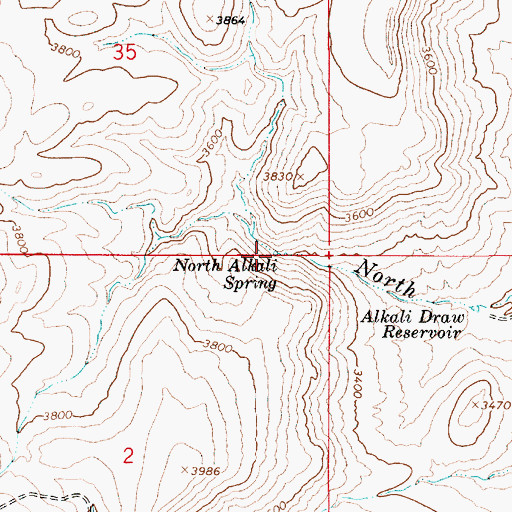 Topographic Map of North Alkali Spring, OR