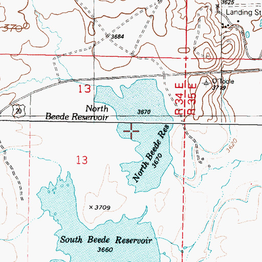 Topographic Map of North Beede Reservoir, OR