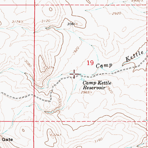 Topographic Map of North Branch Camp Kettle Creek, OR
