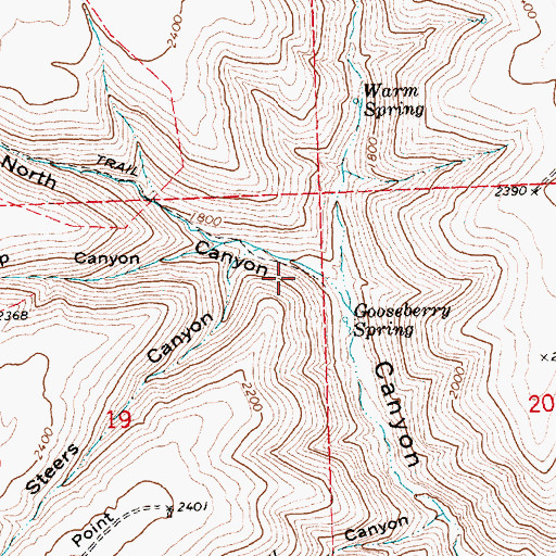 Topographic Map of North Canyon, OR