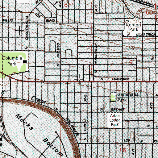 Topographic Map of North Catholic High School (historical), OR