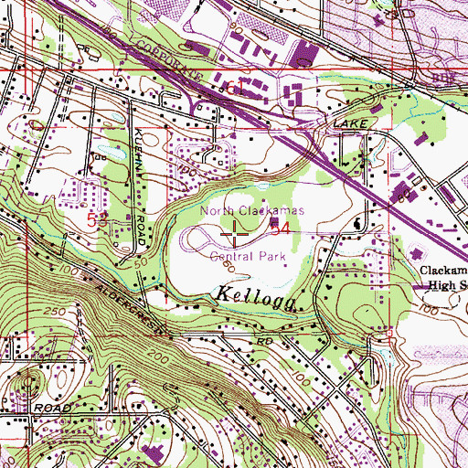Topographic Map of North Clackamas Central Park, OR