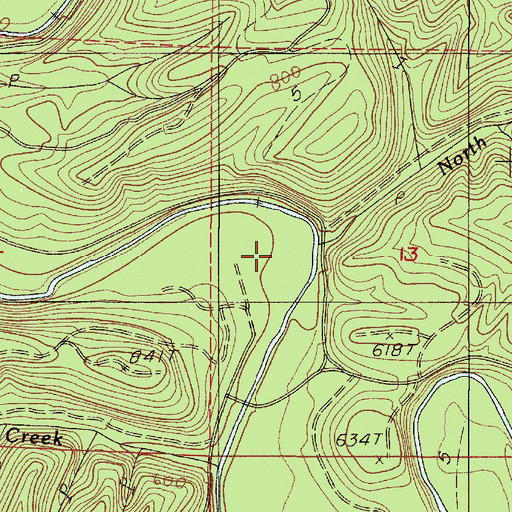 Topographic Map of North Creek, OR