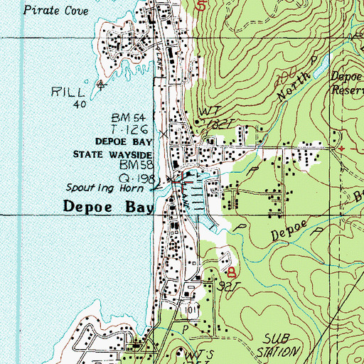Topographic Map of North Depoe Bay Creek, OR
