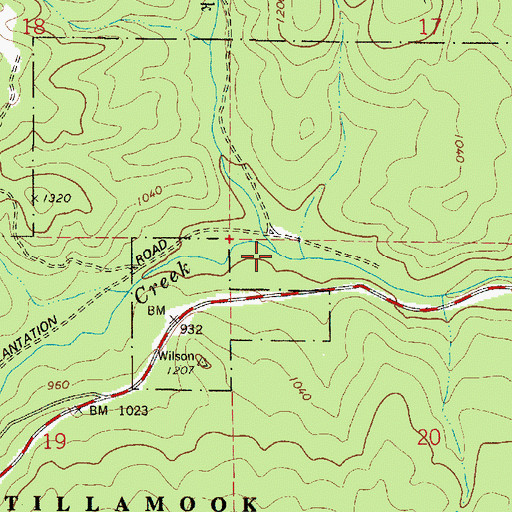 Topographic Map of North Fork Gales Creek, OR