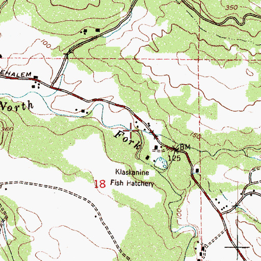 Topographic Map of North Fork North Fork Klaskanine River, OR