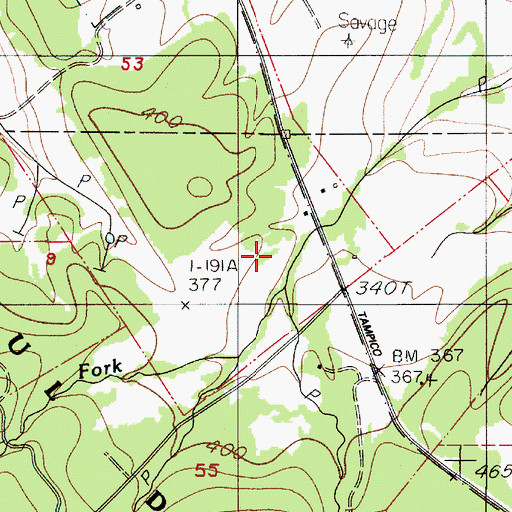 Topographic Map of North Fork Berry Creek, OR