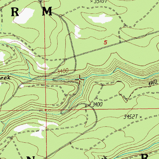Topographic Map of North Fork Boulder Creek, OR