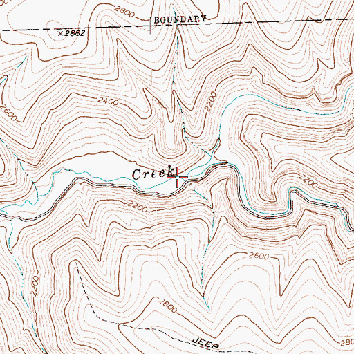 Topographic Map of North Fork Butte Creek, OR